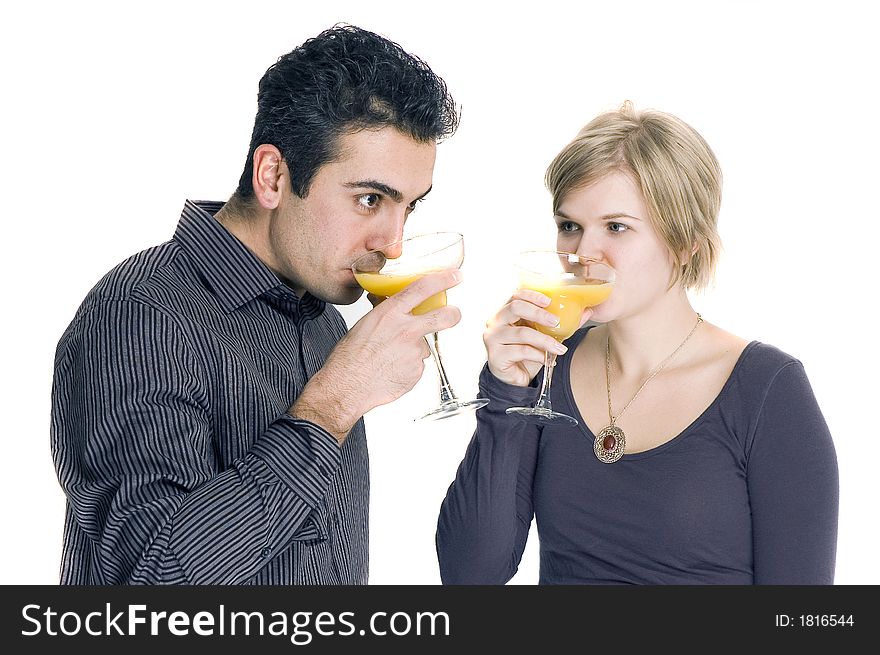 Couple drinking