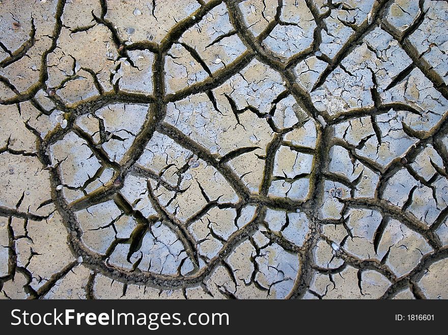 Fissures on the dry ground. Fissures on the dry ground