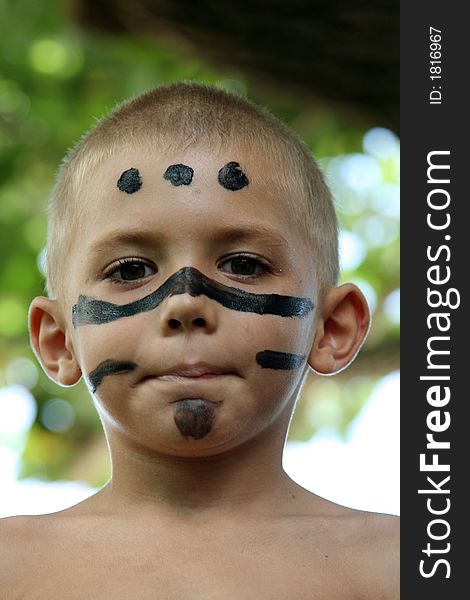 Kid with tribal markings