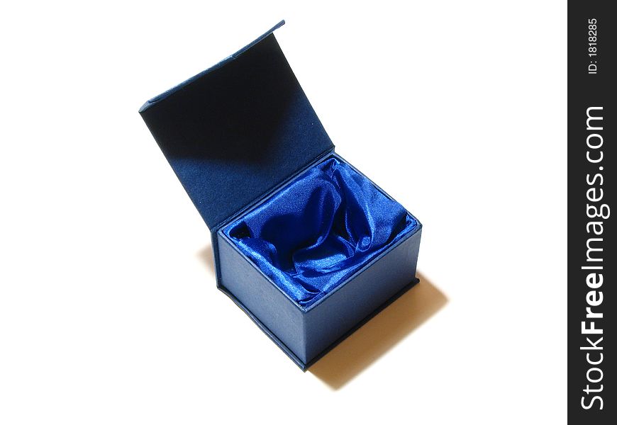 The empty silk dark blue present box. The empty silk dark blue present box.