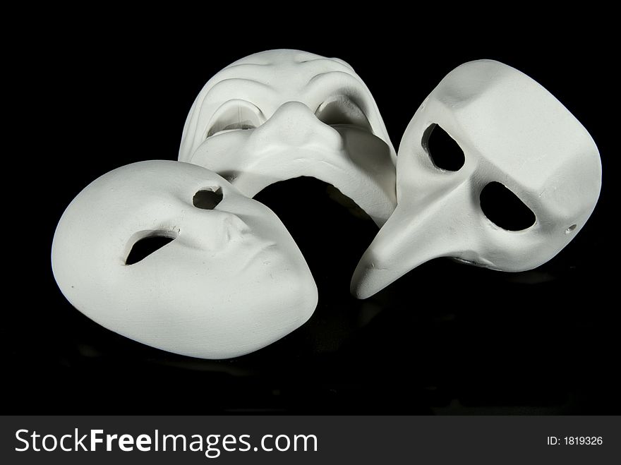 Some white original venetian carnival masks