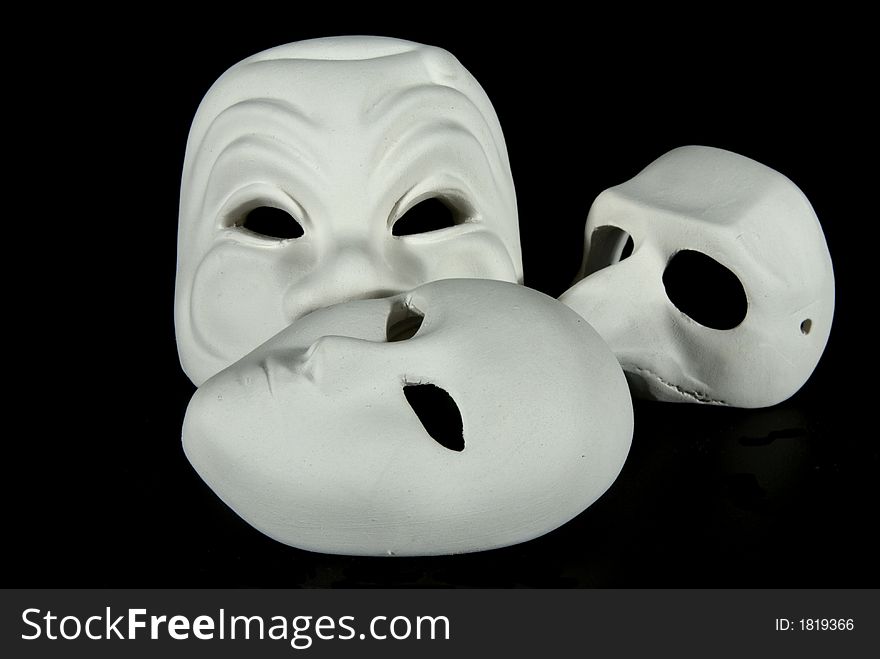 Some white original venetian carnival masks