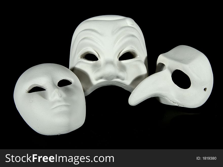 Some white original venetian carnival masks