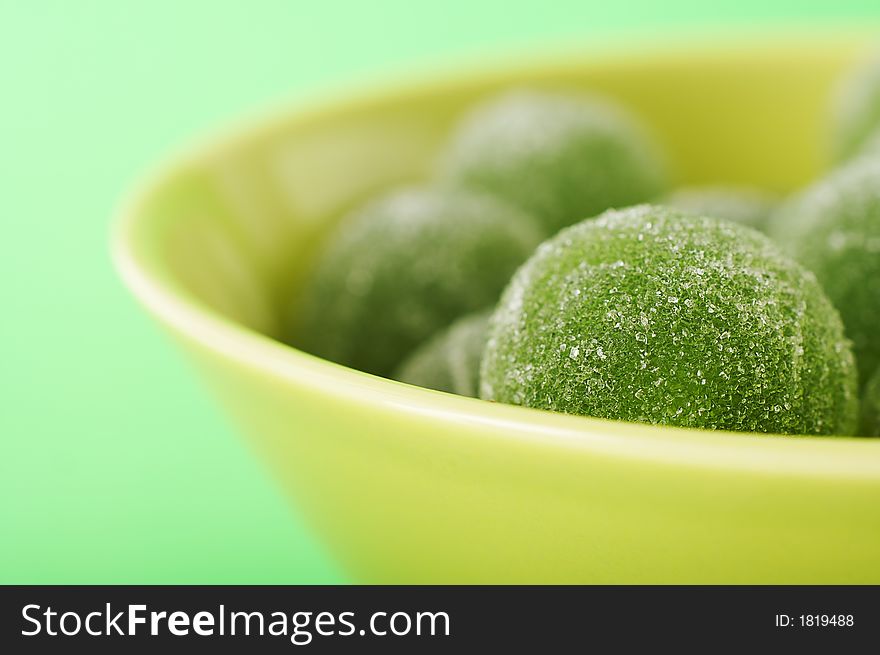 Green marmalade balls