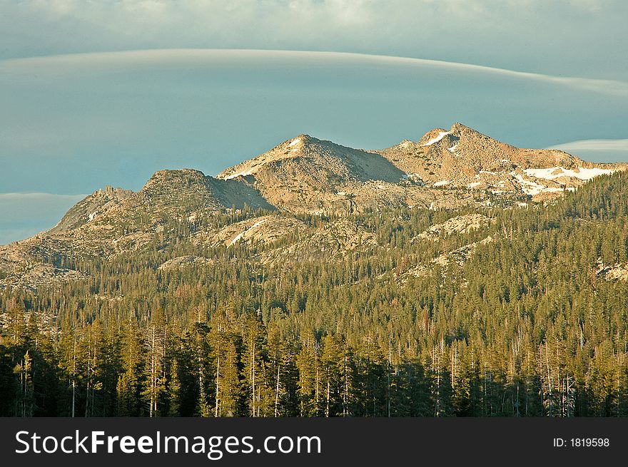 Cloud halo over mountains near Tahoe. Cloud halo over mountains near Tahoe