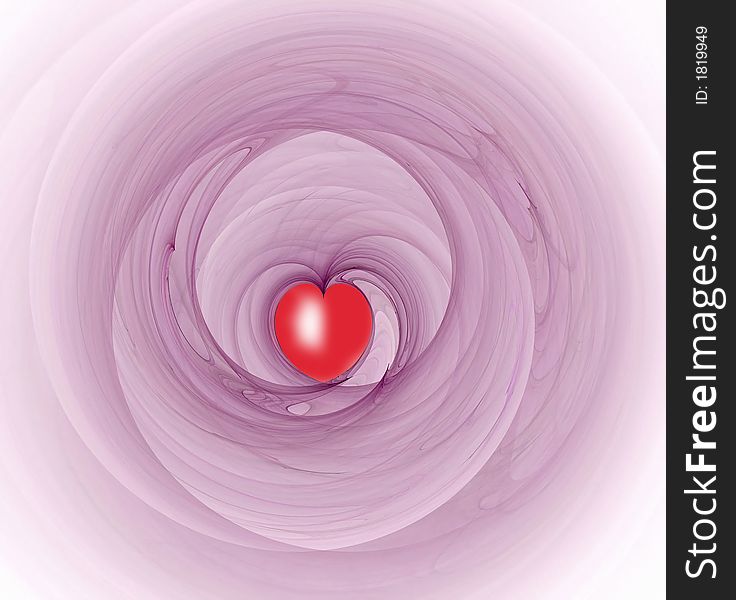 Red Heart Shapes Fractal