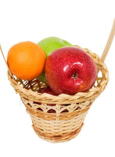 Wicker Basket With Apples Stock Photography Wicker Basket With Apples Stock Photography
