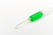 Needle With Green Liquid Stock Image Needle With Green Liquid Stock Image