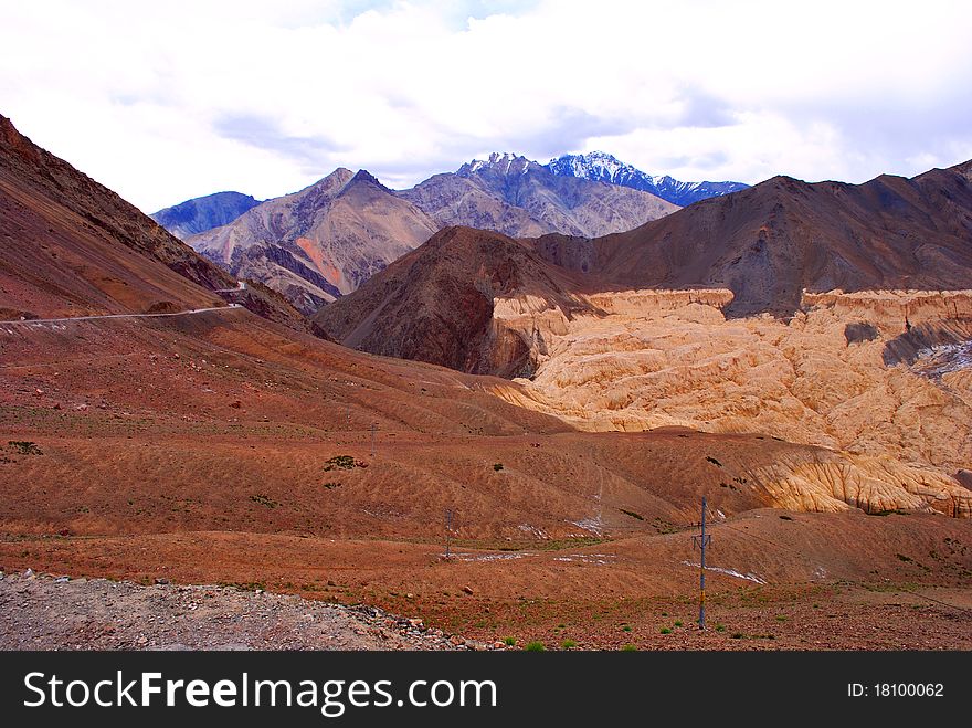 Colorful Ladakh mountain range