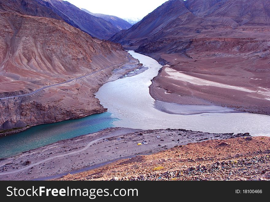 Twilight Colors Of A Lake In Ladakh
