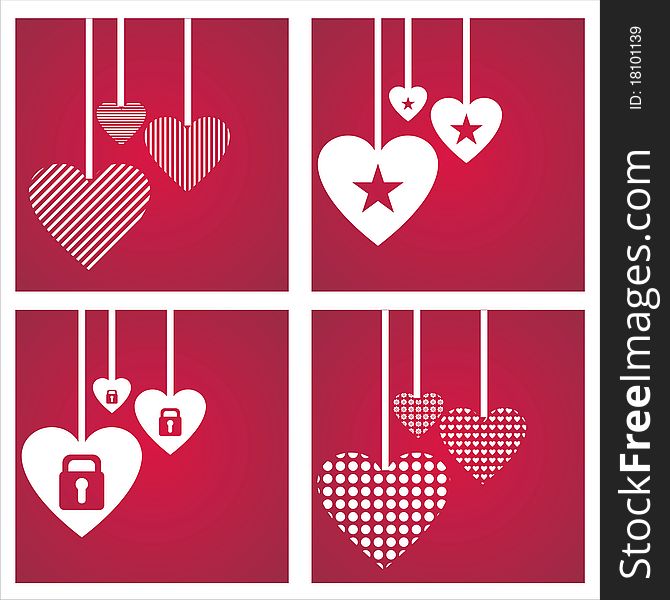 Set of 4 st. valentine's day backgrounds