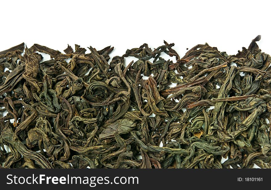 Tea leaves brew isolated on white
