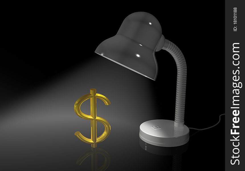 Lamp illuminate dollar symbol