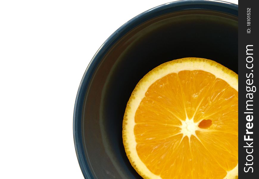 Orange slice in a bowl. Orange slice in a bowl