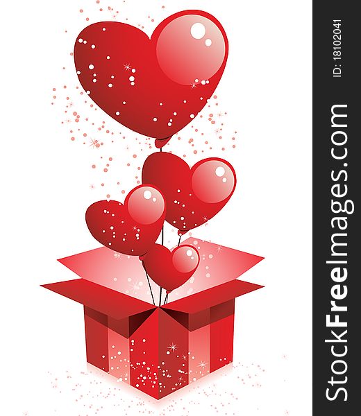 Happy Valentine S Day Gift With Balloons