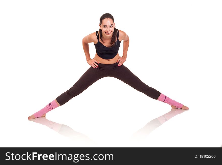 Young girl doing a fitness exercises