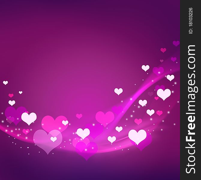 Abstract Valentine background with hearts.