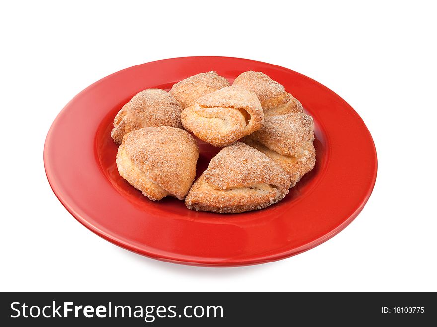 Cookies On Red Plate