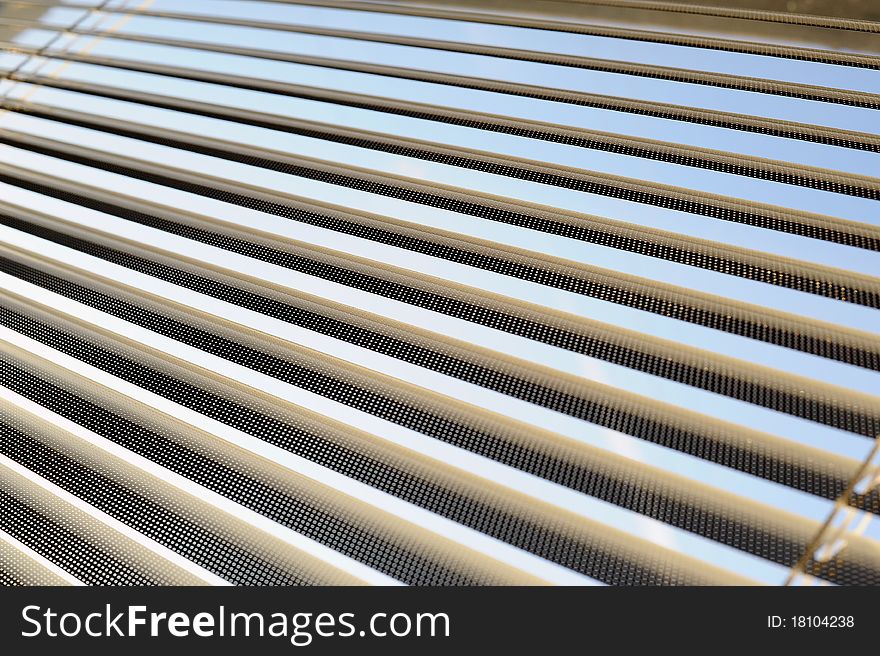 Window blinds, Steel shutters, horizontal blinds, office space