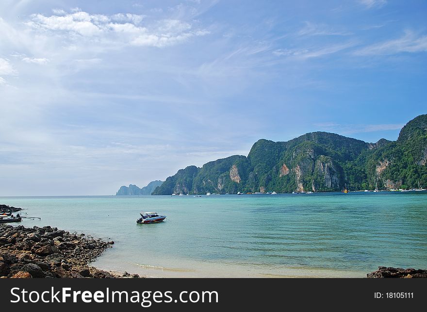 Island in sea. Thailand phi-phi