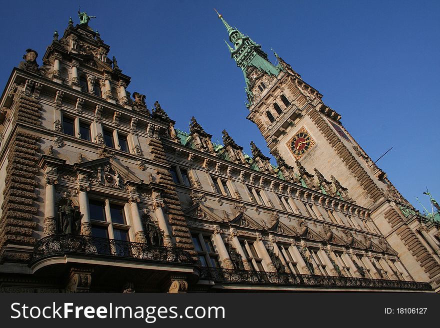 The Town Hall in Hamburg City. The Town Hall in Hamburg City