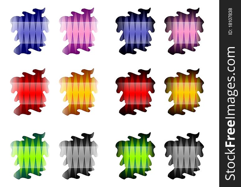 Color decorative spots with 3d effect. Color decorative spots with 3d effect