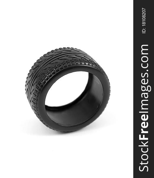 Low profile tires isolated on white background