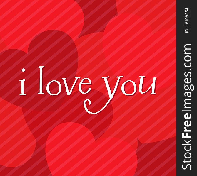 Valentines Day Card With Text, Vector Illustration. Valentines Day Card With Text, Vector Illustration
