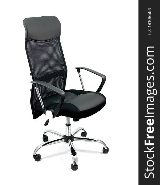 An office chair isolated against a white background