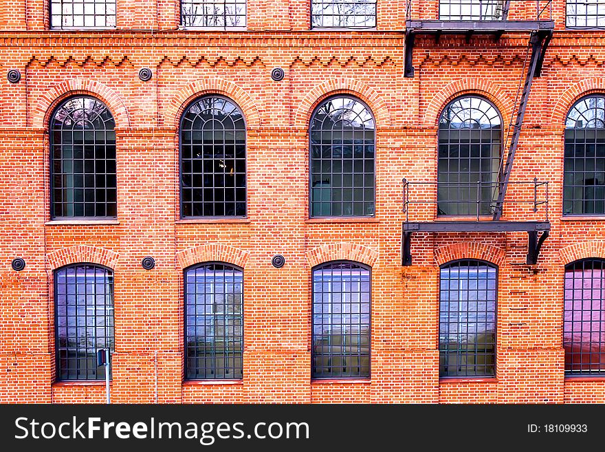 Historic architecture of the building on a bright sunny day