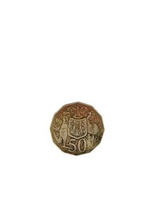 Australian Old Fifty Cent Coin Stock Image