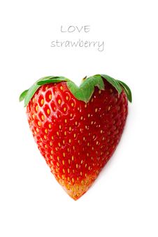 Juicy Strawberry In The Form Of Heart Stock Photos Juicy Strawberry In The Form Of Heart Stock Photos
