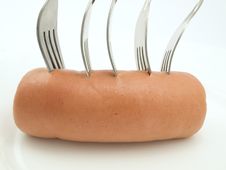 Five Plugs And Sausage Stock Photography Five Plugs And Sausage Stock Photography