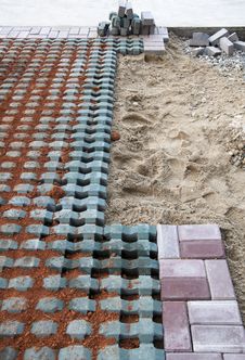 Tile Laying Site Stock Images
