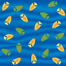 Seamless Pattern With Fish Royalty Free Stock Photography