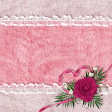 Card For The Holiday With Rose Royalty Free Stock Photos Card For The Holiday With Rose Royalty Free Stock Photos