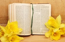 Prayer Book And Daffodils Royalty Free Stock Images Prayer Book And Daffodils Royalty Free Stock Images