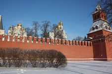 Moscow. Kremlin Wall. Royalty Free Stock Image