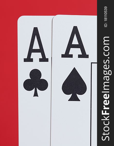 Close up of a Pair of Ace playing cards