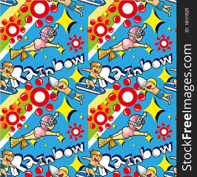 Seamless water sport pattern,vector drawing