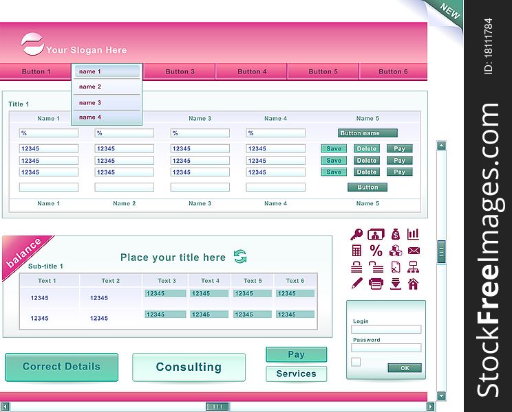 Scrap set for accountant or bank site ( illustration). Scrap set for accountant or bank site ( illustration)