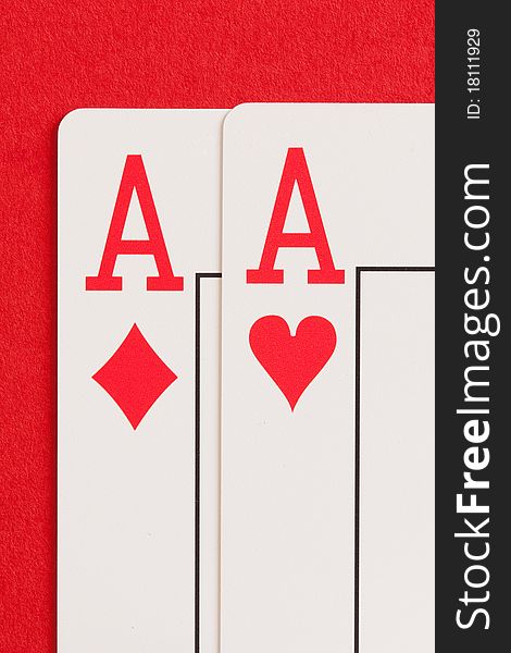 Close up of a Pair of Ace playing cards