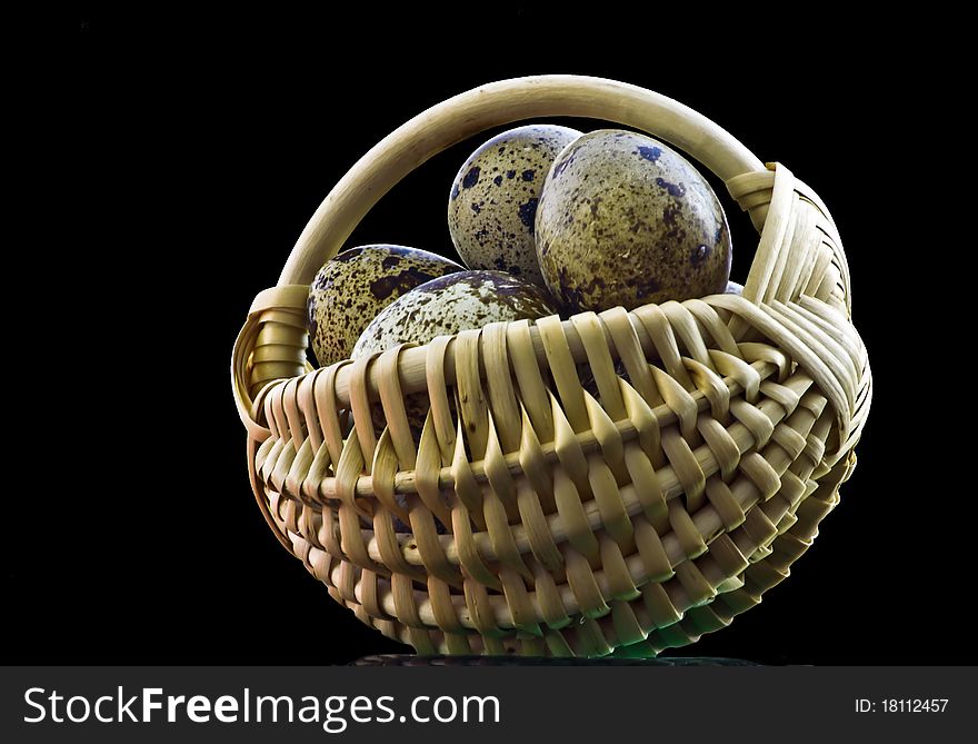 Decorative Basket With Quail Eggs