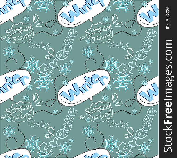 Seamless winter pattern,vector drawing