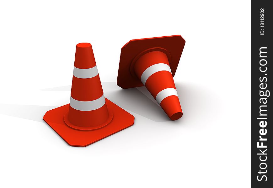 Traffic cones - this is a render illustration