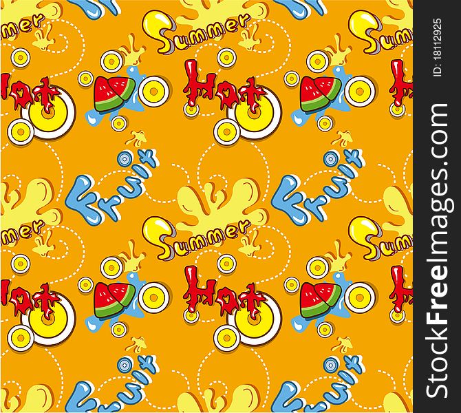 Seamless summer pattern,vector drawing