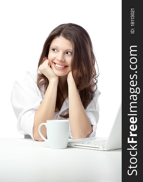 A beautiful young female woman enjoying a cup of tea/coffee. A beautiful young female woman enjoying a cup of tea/coffee