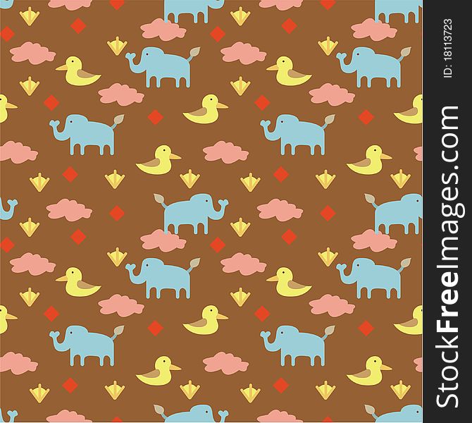 Seamless animal pattern,vector drawing