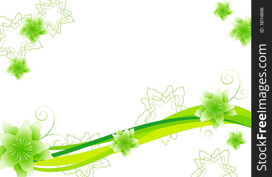 Abstract green floral background. Vector.