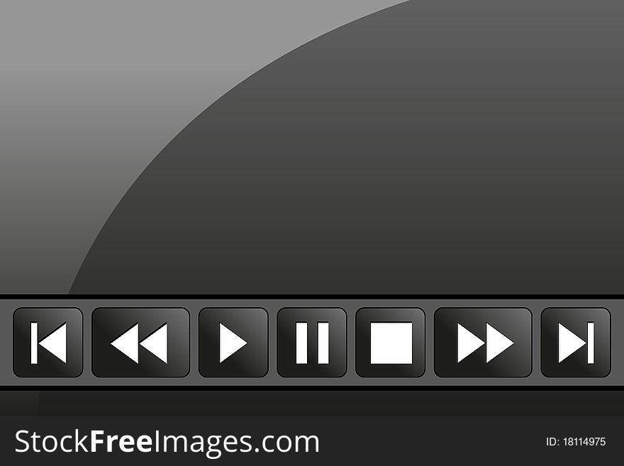 Black icons for player (music or movie)